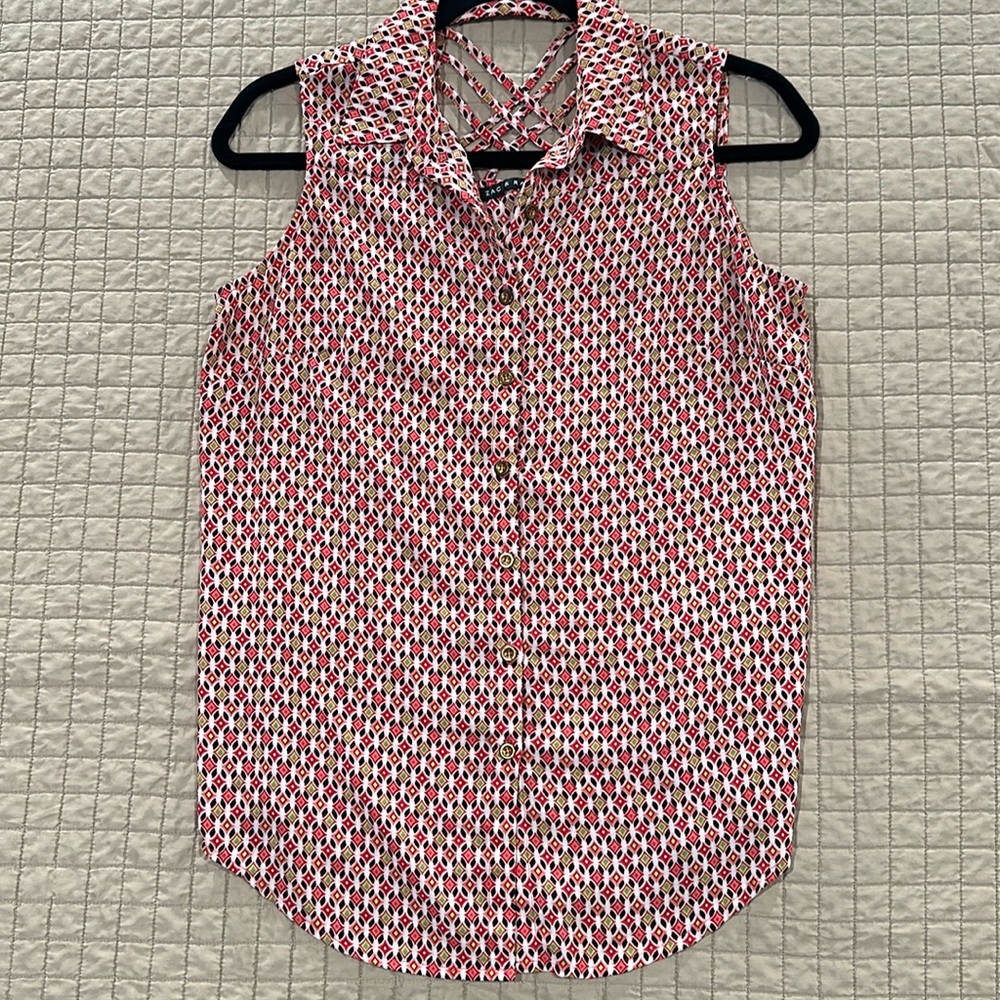 Zac & Rachel Sleeveless Criss-Cross Back Blouse – Women’s Size Small